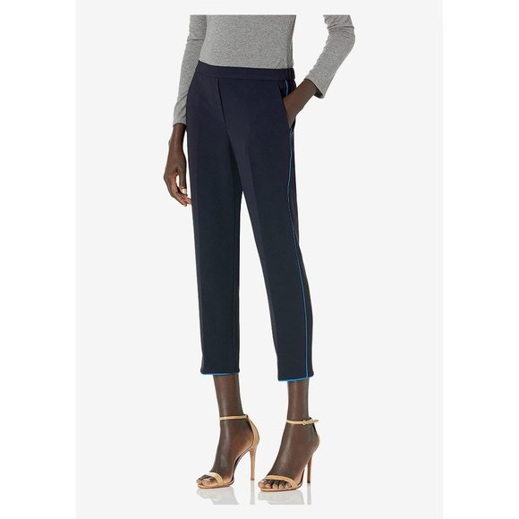 Theory Deep Navy Treeca Pull-on Crop Pants - Picture 1 of 2